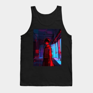 Enter the Digital Realm: Cyberpunk Aesthetics, Mind-Bending Anime, and Futuristic Manga Art Tank Top